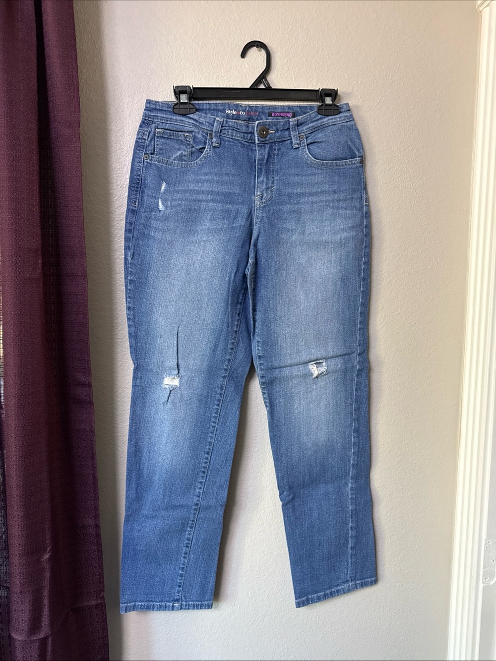 B6/1 Style & Co boyfriend Denim Blue Jeans size 6